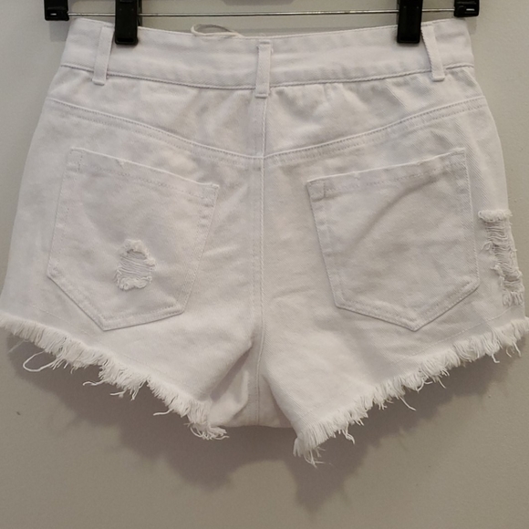 Ecru Lab Lace Up Distressed Shorts Size Small - Picture 6 of 11